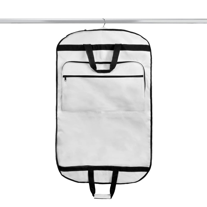 DALIX 39" Garment Bag Cover for Suits and Dresses Clothing Foldable w Pockets White - Image 2